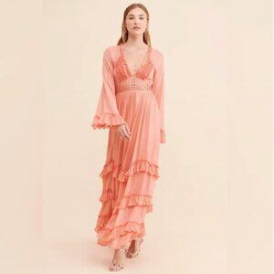 NWT Free People Coral Seraphina Maxi Dress